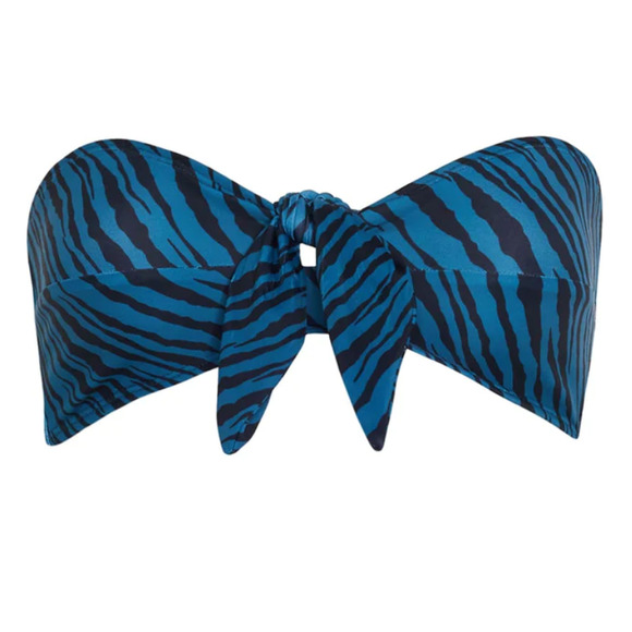 NWT Faithfull The Brand Womens Tropez Bikini Top Blance Animal Print Blue Size L - Picture 3 of 6